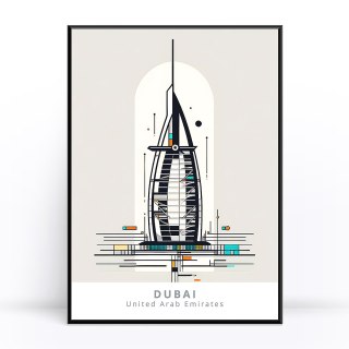 Abstrakcyjny Burdż al-Arab Plakat