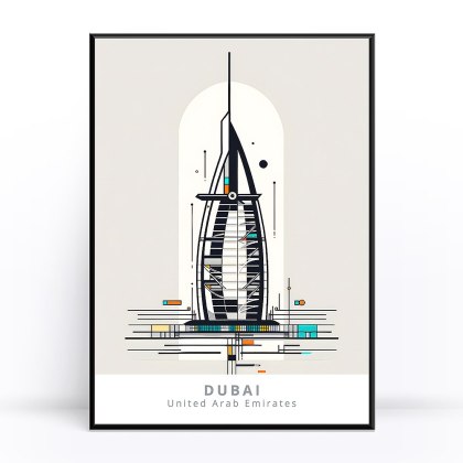 Abstrakcyjny Burdż al-Arab Plakat