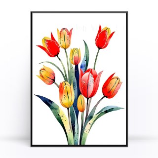 Akwarelowe Tulipany Plakat