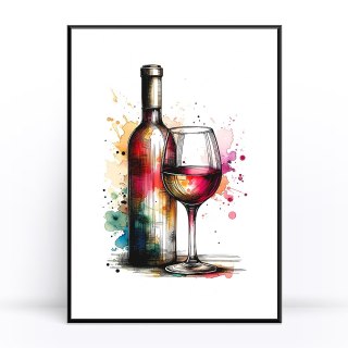 Akwarelowe Wino Plakat