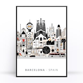 Minimalistyczna Barcelona Plakat