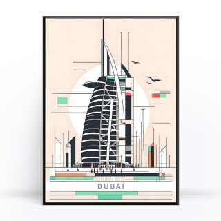 Nowoczesny Horizont Dubaju Plakat