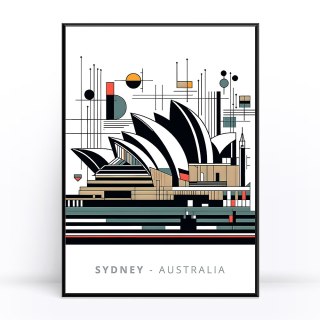 Opera Sydney Abstrakcja Plakat