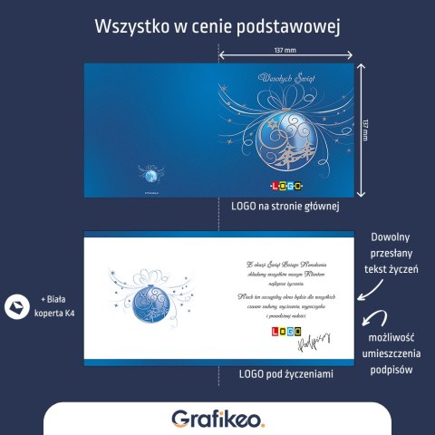 Kartki Świąteczne z Logo - Bombka Biznesowa BN2-279