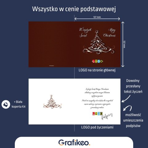 Kartki Świąteczne z Logo - Choinkowy Minimalizm BN2-275