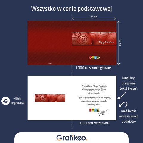 Kartki Świąteczne dla Firm - Czerwona Harmonia BN2-260