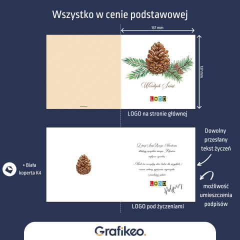 Kartki Świąteczne z Logo - Naturalna Elegancja BN2-252