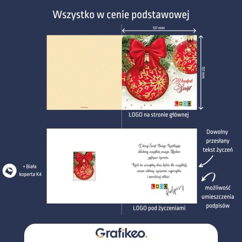 Kartki Świąteczne z Logo - Świąteczny Blask BN2-250