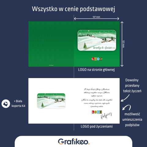 Kartki Świąteczne z Logo - Zimowy Krajobraz BN2-271