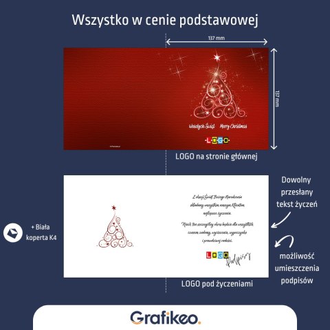 Kartki Świąteczne dla Firm - Czerwone Świąteczne BN2-299