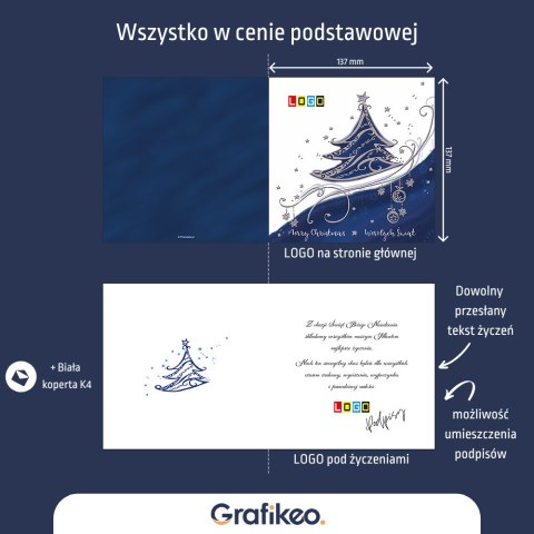 Kartki Świąteczne dla Firm - Granatowa Choinka BN2-294