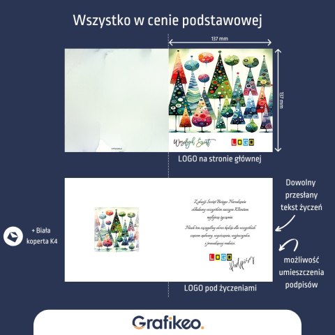 Kartki Świąteczne z Logo - Kolorowy Bożonarodzeniowy BN2-554