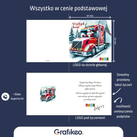 Kartki Świąteczne z Logo - Mikołaj na Trasie BN2-531