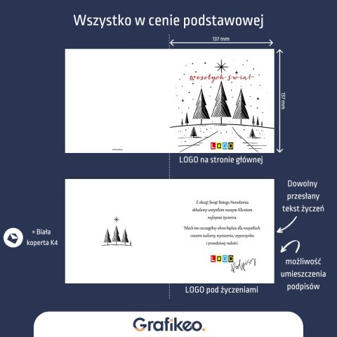 Kartki Świąteczne z Logo - Minimalistyczne Święta BN2-528