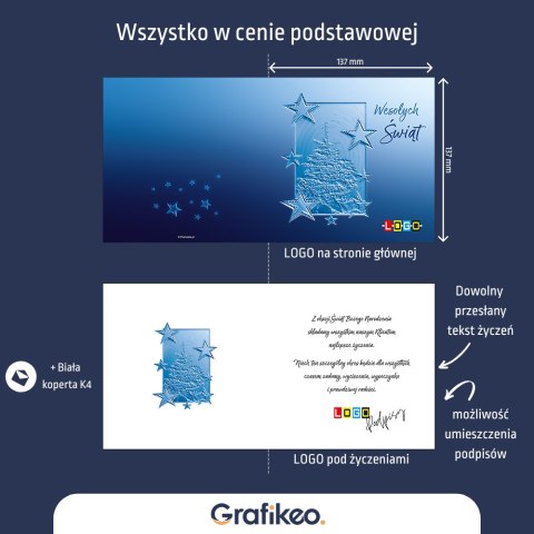 Kartki Świąteczne dla Firm - Niebieski Świąteczny BN2-295