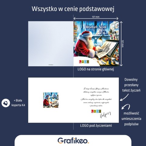 Kartki Świąteczne z Logo - Projektujący Mikołaj BN2-550