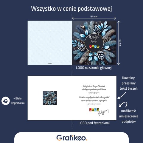 Kartki Świąteczne z Logo - Zimowy Eleganck BN2-505