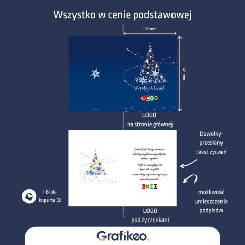 Firmowe Kartki Świąteczne - Choinkowe Gwiazdki BN1-008