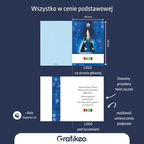 Kartki Świąteczne z Logo - Choinkowy Minimalizm BN1-076