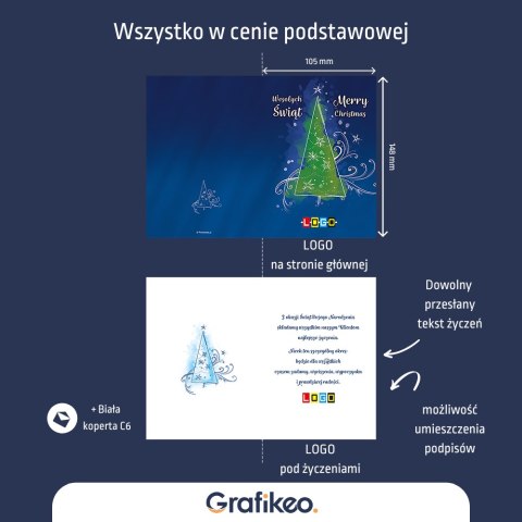 Kartki Świąteczne z Logo - Choinkowy Splot BN1-108