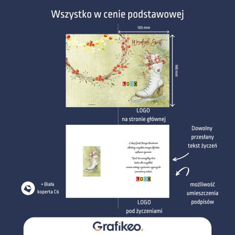 Kartki Świąteczne z Logo - Lyżwy Świąteczne BN1-089