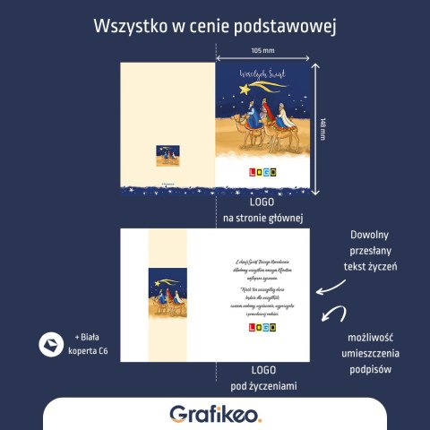 Kartki Świąteczne z Logo - Mędrcy Nocą BN1-017