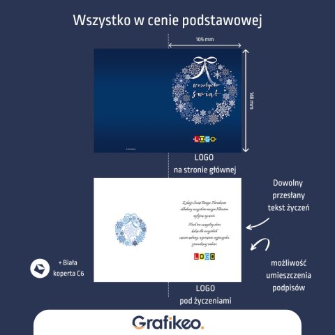 Kartki Świąteczne z Logo - Śnieżny Wianuszek BN1-037