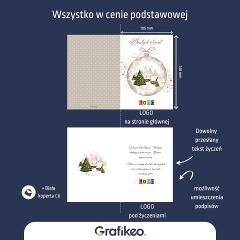 Kartki Świąteczne z Logo - Zimowy Pejzaż BN1-109