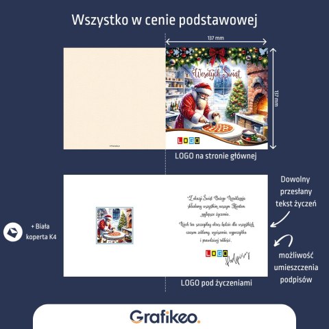 Kartki Świąteczne dla Firm - Mikołajowa Pizza BN2-654