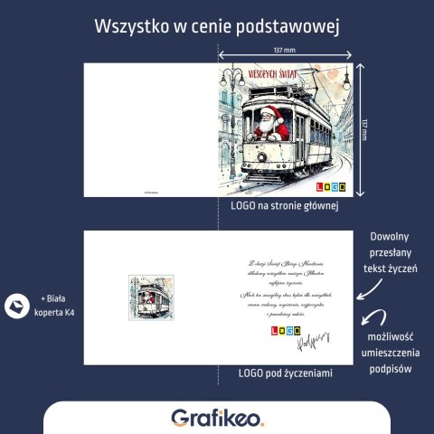 Kartki Świąteczne z Logo - Mikołajowy Tramwaj BN2-584