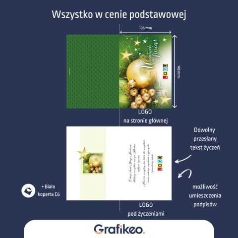 Firmowe Kartki Świąteczne - Złoty Świąteczny BN1-141