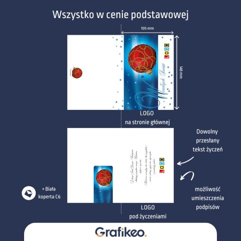 Kartki Świąteczne z Logo - Bombka Biznesu BN1-114