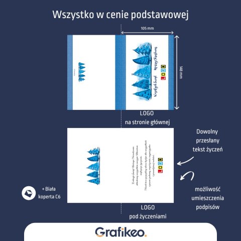 Kartki Świąteczne z Logo - Choinkowy Minimalizm BN1-115