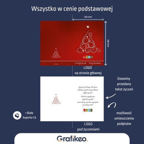 Kartki Świąteczne z Logo - Czerwony Światełko BN1-176