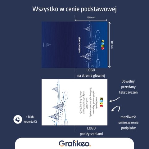 Kartki Świąteczne z Logo - Granatowe Święta BN1-131