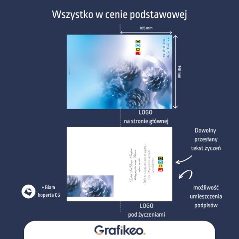 Kartki Świąteczne z Logo - Szyszki Świąteczne BN1-134