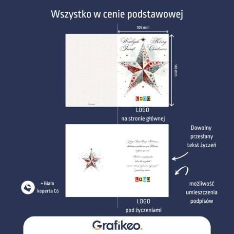 Kartki Świąteczne z Logo - Gwiazdorska Symetria BN1-489