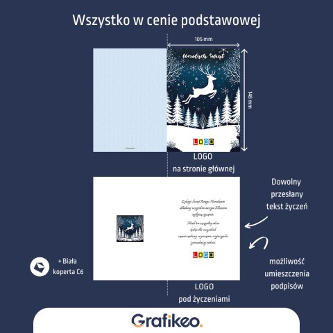 Kartki Świąteczne z Logo - Świąteczny Jeleń BN1-498