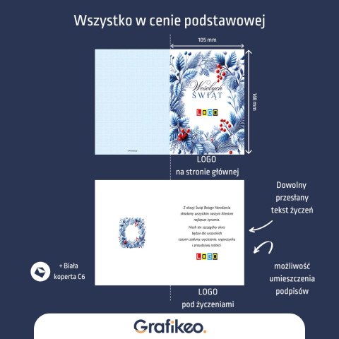 Kartki Świąteczne z Logo - Świąteczny Wieniec BN1-487