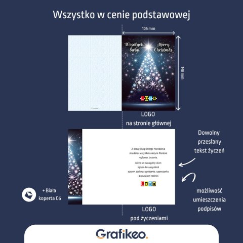 Kartki Świąteczne z Logo - Świetlista Choinka BN1-496