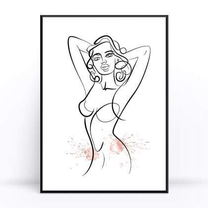 Sylwetka w Line Art Plakat