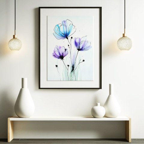 Kwiatowy Akwarelowy Marzenia Plakat