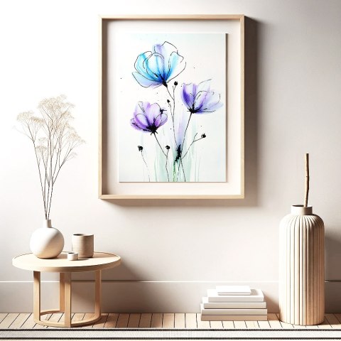 Kwiatowy Akwarelowy Marzenia Plakat