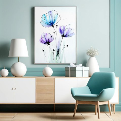 Kwiatowy Akwarelowy Marzenia Plakat