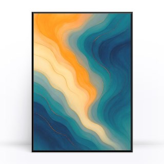 Abstrakcyjne Fale Koloru Plakat
