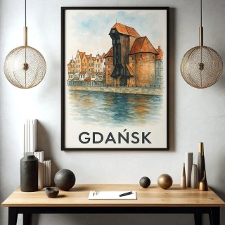 Akwarelowy Gdańsk Plakat