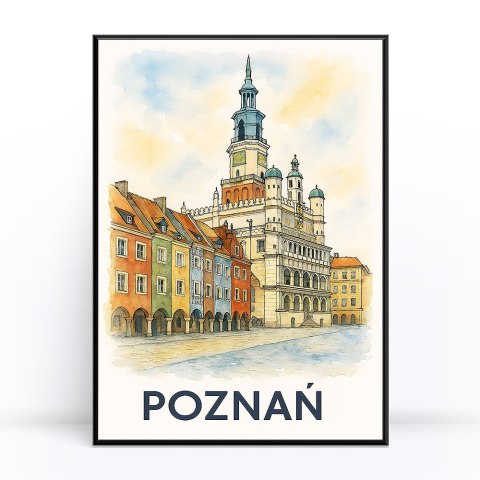 Akwarelowy Poznań Plakat