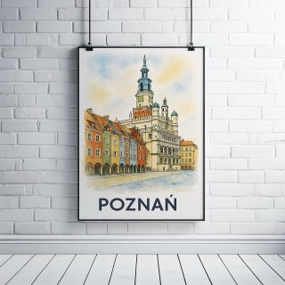 Akwarelowy Poznań Plakat