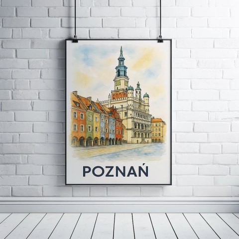 Akwarelowy Poznań Plakat