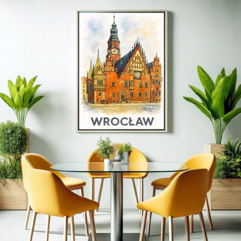 Akwarelowy Ratusz Wrocławia Plakat